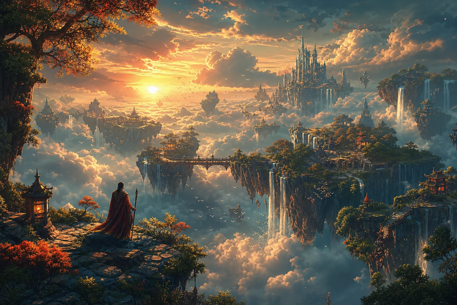 AI generated fantasy landscape created from a text prompt