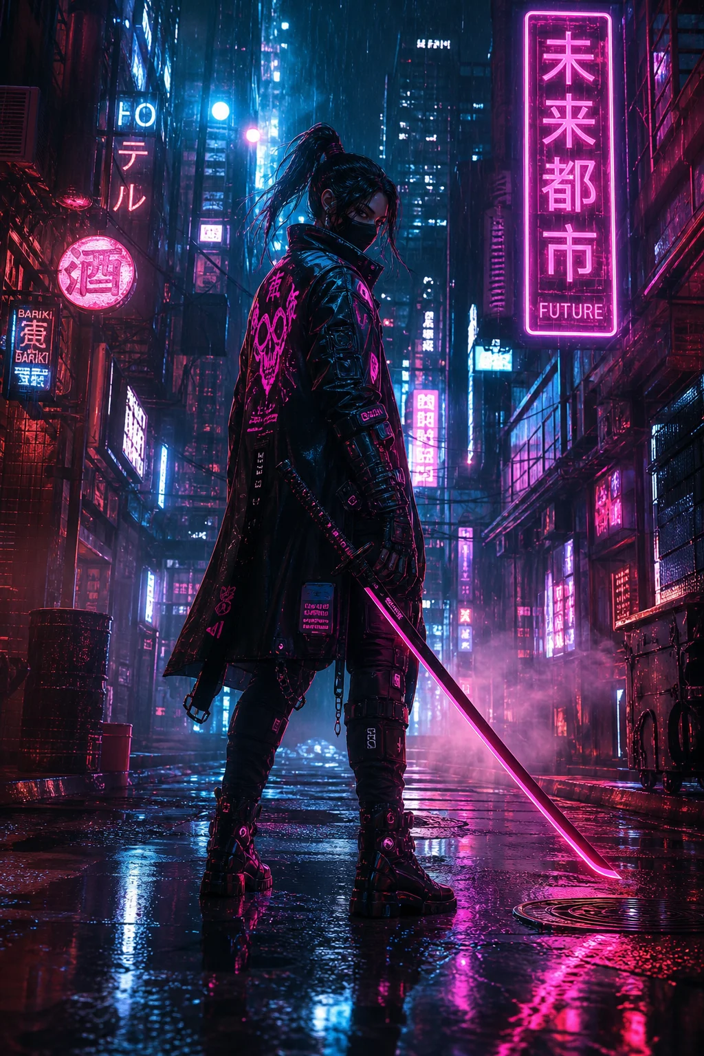 Cyberpunk AI generated scene