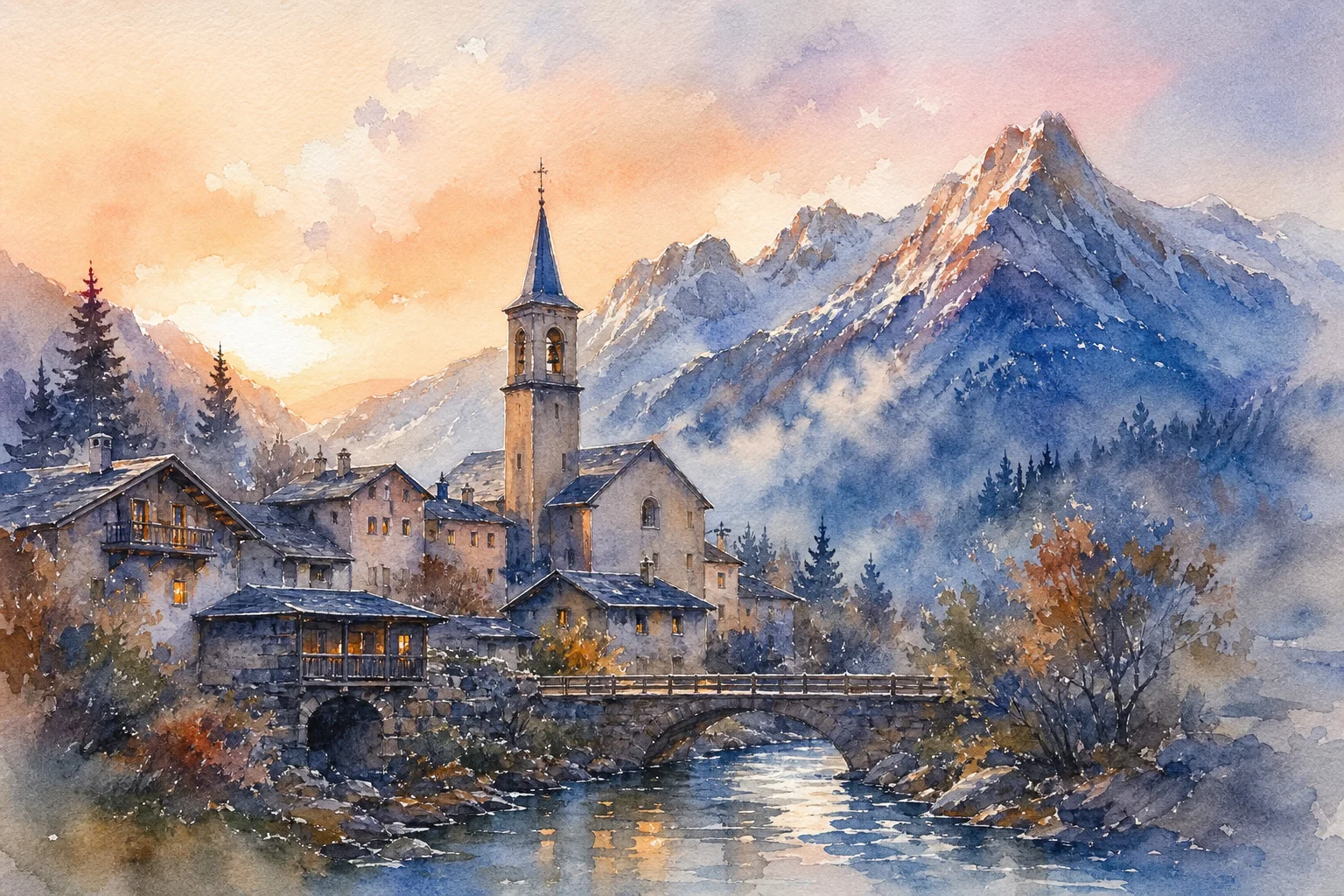 Watercolor AI generated illustration